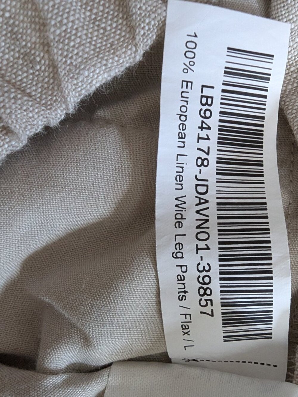 Quince 100% European Linen Wide Leg Pants – Flax (Size Large / 28" Inseam) - Picture 7 of 8